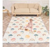 Alfombra Bebe Acolchada Plegable 180x200x1.5cm - Manta De Juegos - Manta Actividades Impermeable Reversible - Tapete De Actividades - Gimnasio Infantil Bebe - Regalo Bebé