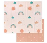 Alfombra Bebe Acolchada Plegable - Alfombra Bebe Sweety Fox 150x180x1cm - Alfombra Infantil Reversible, Plegable e Impermeable - Colchoneta Bebe Suelo para Jugar - Tapete Bebe - Arco iris