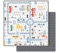 Alfombra Bebé Acolchada Plegable Antideslizante y Lavable 127x127 cm Juegos y Gateo para Suelo Tapete Algodón Suave Actividades Montessori + Estimulación Sensorial Infantil | VALBABY