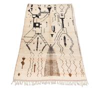 Alfombra BERBER BJ1077 Boujaad tejida a mano desde Marruecos, Boho - beige / negro 170x280 cm