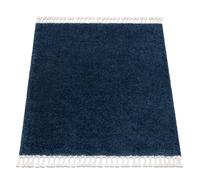 Alfombra BERBER cuadrado 9000 azul oscuro Franjas Bereber Marroquí Shaggy 160x160 cm