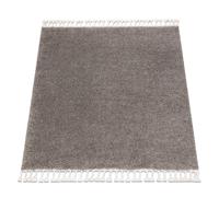 Alfombra BERBER cuadrado 9000 marrón Franjas Bereber Marroquí Shaggy 120x120 cm