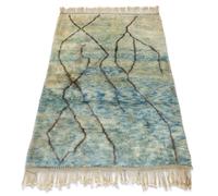 Alfombra BERBER MR4270 Beni Mrirt tejida a mano desde Marruecos, Abstracta - beige / azul 120x185 cm