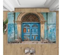 Alfombra Bohemia de 80 x 120 cm, Lavable, Alfombra mediterránea pequeña para Dormitorio, Pelo bajo, Antideslizante, moqueta para Sala de Estar, Cocina, decoración del hogar