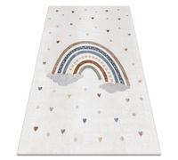Alfombra BONO 724 ARCO IRIS CORAZÓN crema / gris claro 80x150 cm