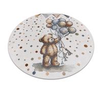 Alfombra BONO 9614 círculo Oso globos crema / gris claro circulo 140 cm