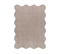 Alfombra borde ondulado liso piedra mellow, 120x170 cm - atticgo