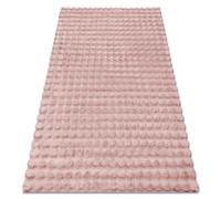 Alfombra BUBBLE rosa empolvado 45 IMITACIÓN PIEL DE CONEJO 3D estructural 80x150 cm