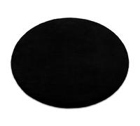Alfombra BUNNY círculo negro Imitación de piel de conejo circulo 200 cm