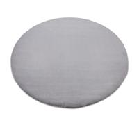 Alfombra BUNNY círculo plateado Imitación de piel de conejo circulo 140 cm