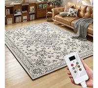 Alfombra calefactada eléctrica de grafeno, calefactor radiante infrarrojo con termostato, superficie de suave forro polar, calentador de pies, calentamiento rápido, para oficina y hogar(140CM*200CM)