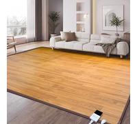 Alfombra calefactora de gran superficie, con cristal de carbono y almohadilla eléctrica para pies, calentamiento rápido de 1200 W, resistente al agua, temporizador de 12 h, apta para suelos de baldo