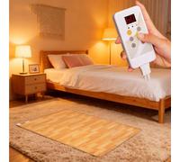 Alfombra calefactora eléctrica de grafeno, con temporizador y temperatura ajustable, calentador de pies bajo el escritorio para la sala de estar o el dormitorio de su caravana(A,50x60cm)