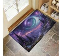 Alfombra Cielo Estrellado Mágico de Pelo Corto, 60x120cm Felpudo Entrada Casa Nebulosa Espiral Cielo Nocturno Antideslizante Lavables Lavadora Tapetes para Habitacion Comedor Dormitorio, Púrpura