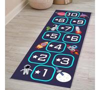 Alfombra CláSica De Rayuela, Tapete para Aula con El Juego De Rayuela del 1 Al 10, Alfombras De ArcoíRis para Sala De Estar, Suave Y con Respaldo De Goma Que Reduce,07,80 * 160cm