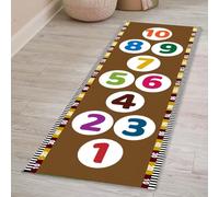 Alfombra CláSica De Rayuela, Tapete para Aula con El Juego De Rayuela del 1 Al 10, Alfombras De ArcoíRis para Sala De Estar, Suave Y con Respaldo De Goma Que Reduce,06,120 * 160cm