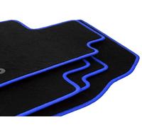 Alfombra Coche, Alfombra de Coche, Wielganizator Juego de 4 Alfombrillas de Terciopelo Negro y Azul Aptas para: Chevrolet Matiz (2004 - 2009) Hatchback, 4 Piezas, Ajuste