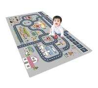 Alfombra Coches Infantil de juego para niños Ciudad Carretera para Jugar con Coches para coches de juguete, para aprender a estudiar, para niños, dormitorio, sala de juegos, decoración(B,80x120cm)