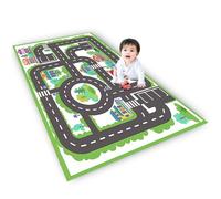Alfombra Coches Infantil de juego para niños Ciudad Carretera para Jugar con Coches para coches de juguete, para aprender a estudiar, para niños, dormitorio, sala de juegos, decoración(C,80x120cm)