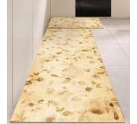 Alfombra Cocina 40X120Cm Hojas Marrones Alfombra Vinilica 2 Cuero Alfombras Cocina Antideslizante,Alfombra De Pasillo De PVC Impermeable,Antideslizante Y Resistente Antifatiga Al Aceite