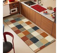 Alfombra Cocina 40X120Cm Marrón Gris Alfombra Vinilica 2 Cuero Alfombras Cocina Antideslizante,Alfombra De Pasillo De PVC Impermeable,Antideslizante Y Resistente Antifatiga Al Aceite