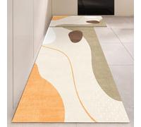 Alfombra Cocina 40X120Cm Marrón Naranja Alfombra Vinilica 2 Cuero Alfombras Cocina Antideslizante,Alfombra De Pasillo De PVC Impermeable,Antideslizante Y Resistente Antifatiga Al Aceite