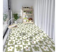 Alfombra Cocina 40X60Cm+40X120Cm Blanca Y Amarillo Alfombra Vinilica 2 Cuero Alfombras Cocina Antideslizante,Alfombra De Pasillo De PVC Impermeable,Antideslizante Y Resistente Antifatiga Al Aceite