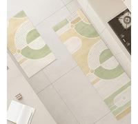 Alfombra Cocina 40X60Cm+40X120Cm Verde Amarillo Alfombra Vinilica 2 Cuero Alfombras Cocina Antideslizante,Alfombra De Pasillo De PVC Impermeable,Antideslizante Y Resistente Antifatiga Al Aceite