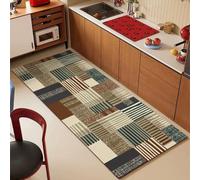 Alfombra Cocina 40X60Cm+40X120Cm Verde Grisáceo Alfombra Vinilica 2 Cuero Alfombras Cocina Antideslizante,Alfombra De Pasillo De PVC Impermeable,Antideslizante Y Resistente Antifatiga Al Aceite
