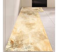 Alfombra Cocina 40X60Cm Amarillo Retro Alfombra Vinilica 2 Cuero Alfombras Cocina Antideslizante,Alfombra De Pasillo De PVC Impermeable,Antideslizante Y Resistente Antifatiga Al Aceite