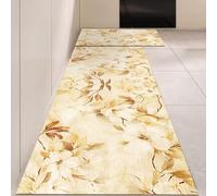 Alfombra Cocina 50X80Cm Impresión Amarilla Alfombra Vinilica Cocina Cuero,Modernas Lavable Antideslizante Anti Fatiga para Pasillo, Comedor,Hogar Alfombrilla Cocina