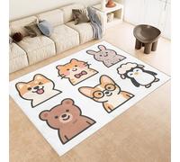 Alfombra Cocina Imitación Cachemira 100x150 cm 3D Patrones Lindo Animal Infantil Respaldo Antideslizante Lavable Para Alfombras Salon Adecuado Para Pasillos Villas CláSicas Rincones de Lectura