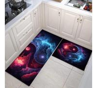 Alfombra Cocina Lavable Antideslizante Pack De 2 - Alfombrillas De Cocina Nebulosa Tai Chi Yin Yang, Arte Fantástico Psicodélico, Lavables, Para Fregaderos, Cocina, Lavandería,40x60cm+40x120cm