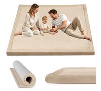 Alfombra Colchoneta Bebe Suelo Acolchada 2cm Marrón Claro 120 x 160 cm | Alfombra de Gateo para Bebés Actividades de Juegos para Bebe Niños Infantiles Antideslizante para Habitación Infantil