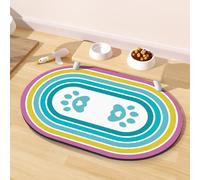 Alfombra Comedero Perro, Alfombra Absorbentes Comedero Gato y Perro, 51x30,5CM Fácil de Guardar Tapete para Comer Perros y Gatos, Esterilla de Goma Alimentar para Mascota con Múltiples Colores