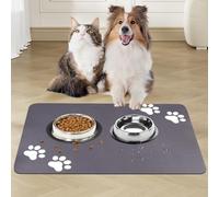 Alfombra Comedero Perro/Gato, 60x40cm Antideslizante Mascota Alfombrilla Impermeable Alfombra Perro Alfombrilla de Comida para Mascota Secado Rápido Comedero Alfombrillas para Dormitorio Salón