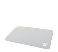 Alfombra Comedero Perro Tapete Absorbente for Mascotas (Perros y Gatos) for Comida Agua. Fácil de Limpiar. Secado rápido(Light Grey,M)