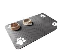 Alfombra Comedero Perro Tapete Absorbente for Perros, Ideal for Colocar el comedero y Bebedero. Fabricado en Goma Impermeable de Secado rápido(Dark gray-2pcs,40cmX60cm)