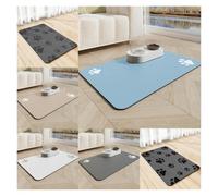 Alfombra Comedero Perro Tapete for Comida de Mascotas, Resistente a la Suciedad, a los arañazos y a derrames, Color sólido, con una Sola Huella Pata Antideslizante(Color 5,30x40cm)