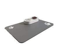 Alfombra Comedero Perro Tapete for Comida de Mascotas, Resistente a la Suciedad, a los arañazos y a derrames, Color sólido, con una Sola Huella Pata Antideslizante(Color 3,40x60cm)