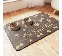 Alfombra Comedero Perro Tapete Individual for Mascotas, tapete for comedero/Bebedero de Perros y Gatos, Secado rápido, Impermeable, Almohadilla for(Brown,S)