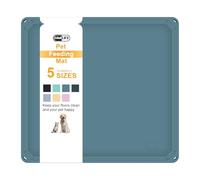 Alfombra Comedero Perro y Gato, Gimilife Silicona Impermeable Alfombrilla Comedero Perro y Gato, Borde Elevado para Evitar Que Se derrame Agua o Alimentos