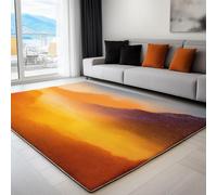 Alfombra con Abstracto Venas De Montañas Elegante Patrón Impreso, Amarillo Naranja Alfombra de Salón Antideslizante Pelo Corto para Salón, Muy Suave, Lavables en Lavadora, 180 x 240 cm