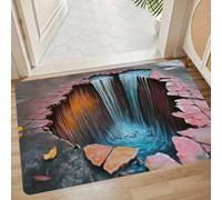 Alfombra con agujero 3D 2026: perro y gato tiene miedo de ilusión óptica, alfombra que parece un agujero, alfombras de ilusión óptica 3D con seguro antideslizante, fácil de limpiar para todo tipo de