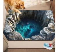 Alfombra con agujeros 3D 2026, alfombra de ilusión óptica, el perro tiene miedo de la alfombra 3D, alfombras que parecen un agujero, felpudo visual antideslizante, para dormitorio, sala de estar o