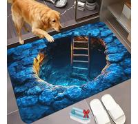 Alfombra con agujeros 3D 2026, alfombra de ilusión óptica, el perro tiene miedo de la alfombra 3D, alfombras que parecen un agujero, felpudo visual antideslizante, para dormitorio, sala de estar o