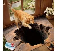 Alfombra con agujeros 3D 2026, alfombra de ilusión óptica, el perro tiene miedo de la alfombra 3D, alfombras que parecen un agujero, felpudo visual antideslizante, para dormitorio, sala de estar o