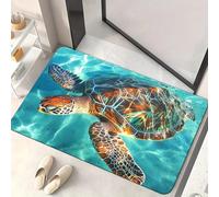 Alfombra con efecto 3D Vortex diseño de animales marinos fondo ilusión óptica con delfines tortugas marinas alfombra lavable y antideslizante para la entrada el salón y la decoración del hogar