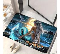 Alfombra con efecto 3D Vortex diseño de animales marinos fondo ilusión óptica con delfines tortugas marinas alfombra lavable y antideslizante para la entrada el salón y la decoración del hogar