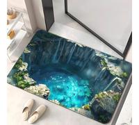 Alfombra con efecto 3D Vortex diseño de animales marinos fondo ilusión óptica con delfines tortugas marinas alfombra lavable y antideslizante para la entrada el salón y la decoración del hogar